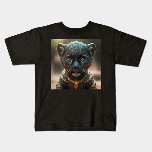 Cute baby panther Kids T-Shirt by Spaceboyishere